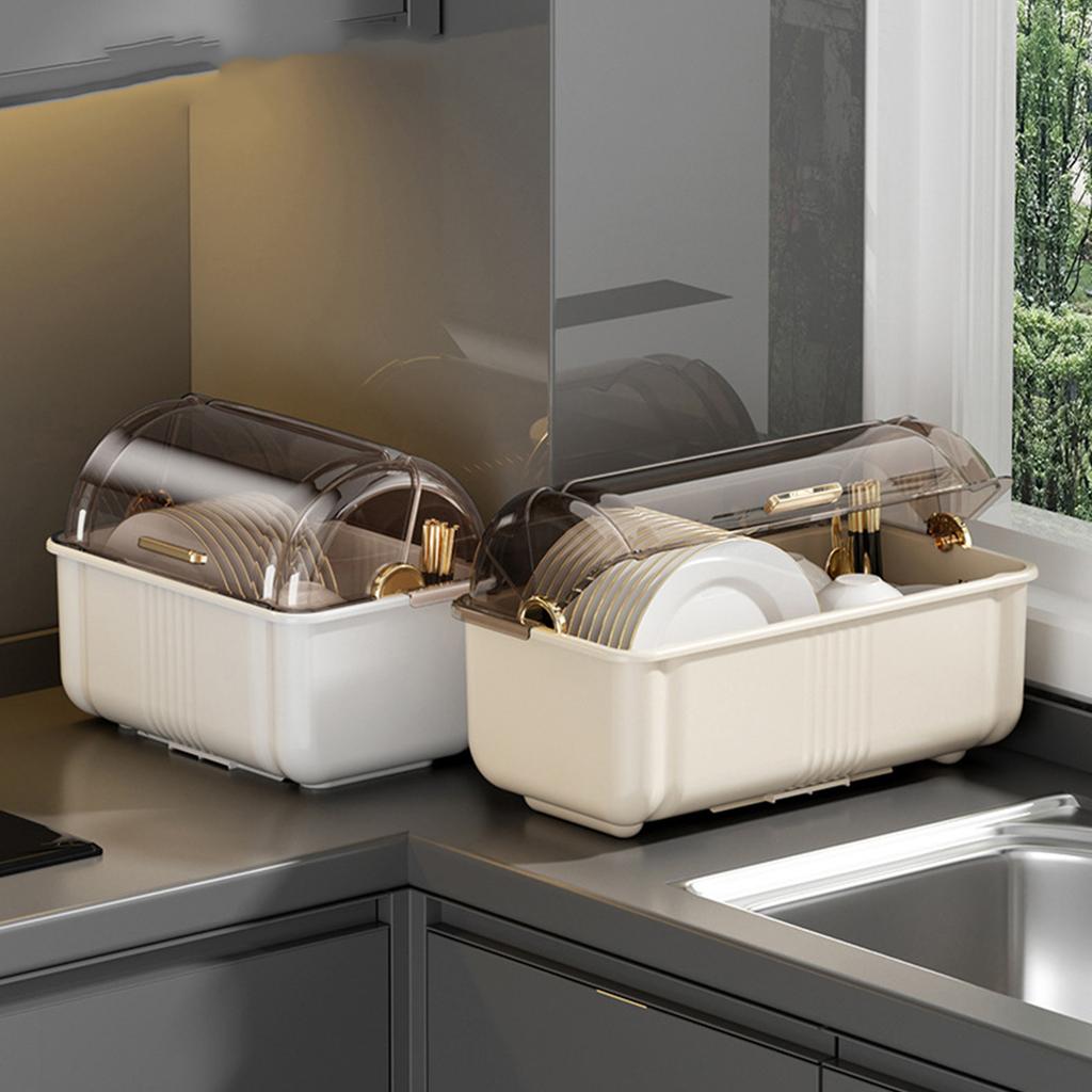 Large Capacity Dish Drying Rack Practical White Dish Rack Drying Stand For Maintaining A Tidy Kitchen Counter