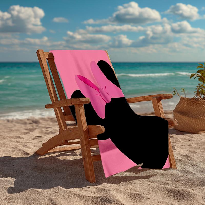 Ultra-Soft Beach Towel with Minnie Theme,Ideal for Pool - Camping, Diving - Perfect Travel Essential, Vibrant Beach Towel.