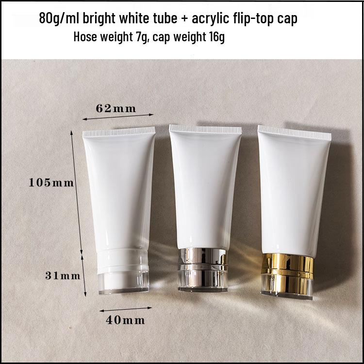 PE Soft Tube Face Wash Bottles with Acrylic Flip-Top, Available In 50/80/100/150ml