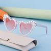 JYL Women's Heart-Frame Pearl - Luxury Street Party Sunglasses WF-17070