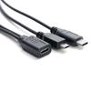 Type-C To Type-C&Micro To 2 Male 5P Female Y Splitter Charging Extension Cable