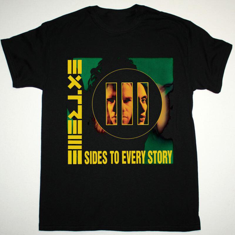 Vtg EXTREME III SIDES TO EVERY STORY Cotton Black All Size Unisex Shirt XXL