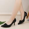 Fashion 2025 New Classy Women's High Heels Fashion Bow Pointed-toe Pumps  Mid Heel Office Lady Slip-on Work Shoes  Stiletto Heels
