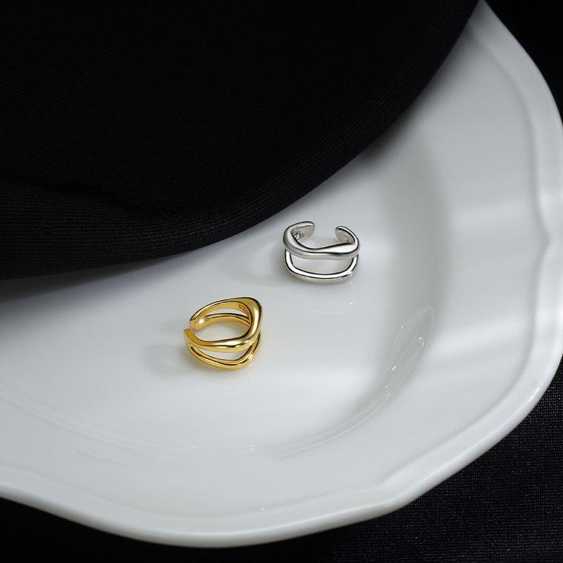 1Pcs Ear Cuff Earrings Trendy Non-Piercing Double Layer Cuff Ear Clip Earring For Women Fake Cartilage Jewelry Gifts