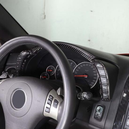 Real Carbon Fiber trument Speedometer Cover Trim For Chevrolet Corvette C6