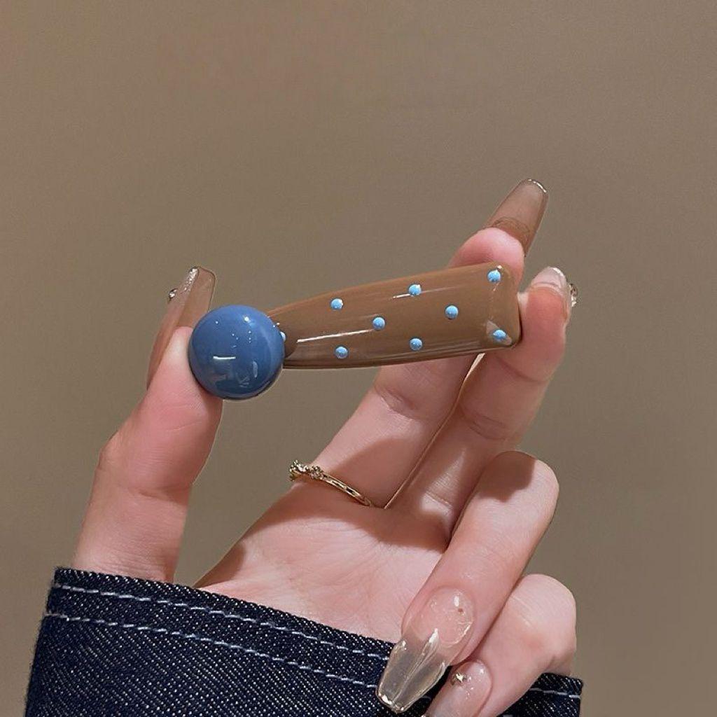 

Заколка для волос в форме сердца в горошек в стиле Мори: Элегантная женская заколка для волос сбоку, модель 2025 года.