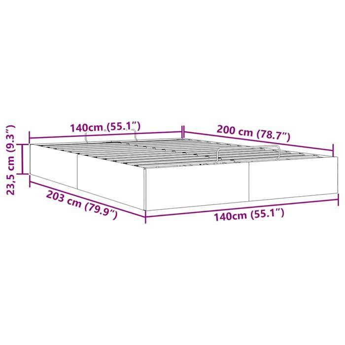 VidaXL Ottoman Bed Frame Without Mattress Light Grey 140x200 Cm Fabric, Bed Frame, Upholstered Bed Frame, Bed Frame 3310882