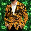 Męski sztruksowy styl biznesowo-casualowy z nadrukiem na Halloween