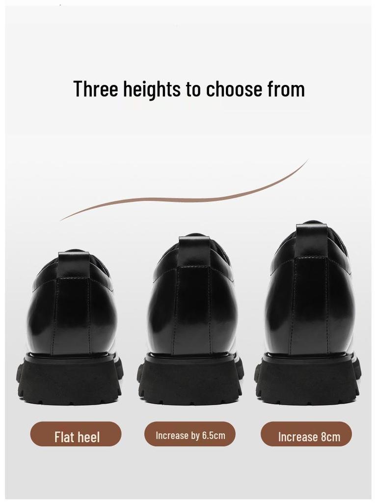 Herren 8cm Brogue Business Derby Schuhe - Schnürschuhe Rindsleder