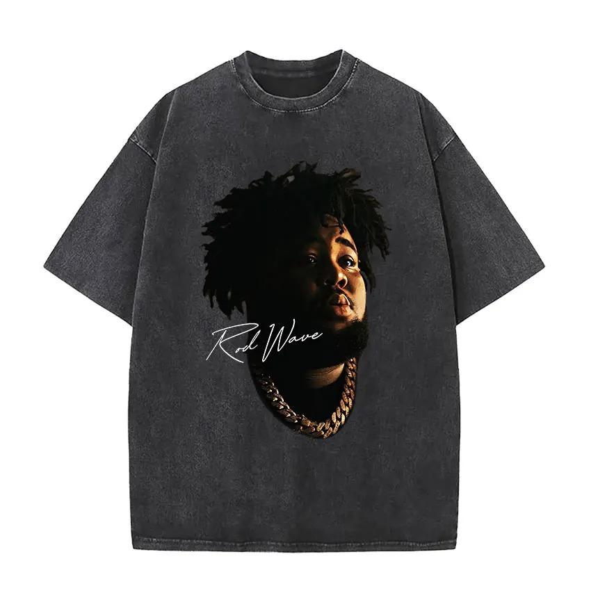 

Hot Sale Rod Wave Album Poster Print Tshirt Unisex Women Retro Washed Cotton Summer New Tee Harajuku Fashion Casual Oversized Top S