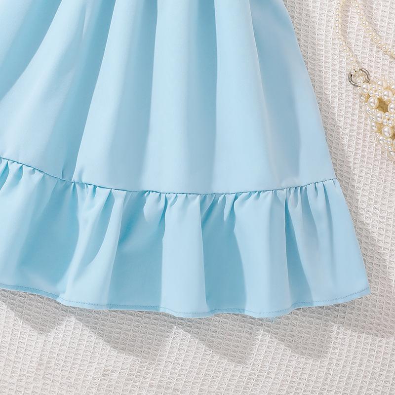 Sommerkleid für ältere Mädchen Neues lässiges ärmelloses Patchwork-Kleid im europäischen und amerikanischen Stil