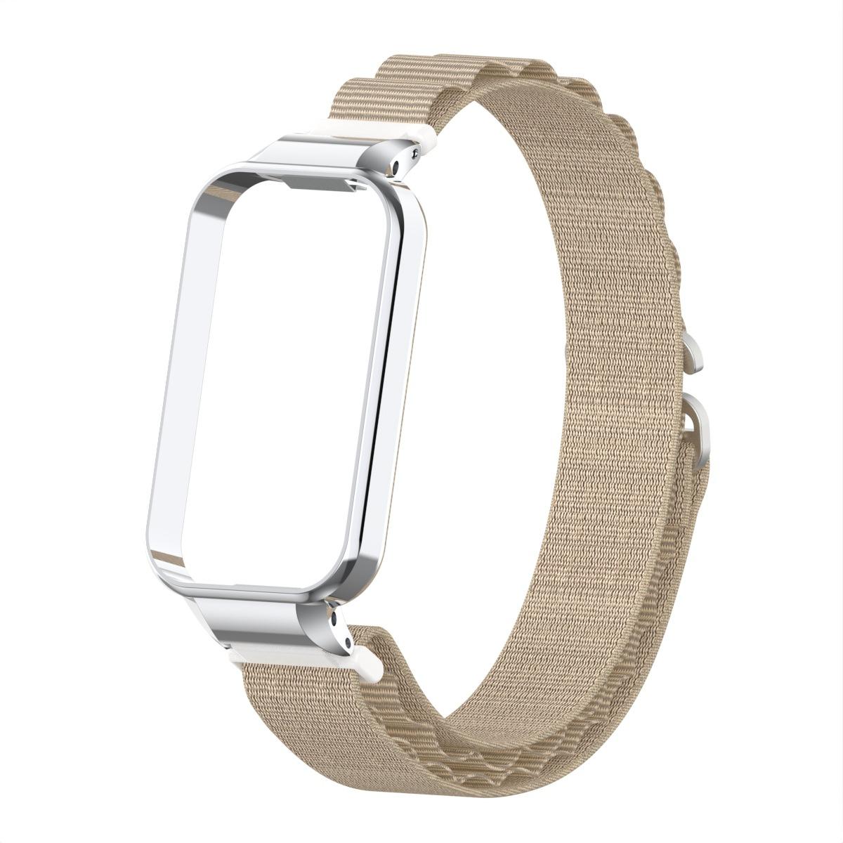 

Эластичный нейлоновый браслет-петля для Xiaomi Mi Band 9 Active Strap Replacement Correa For Redmi Band 3 Smart Wristband Accessories бежевый