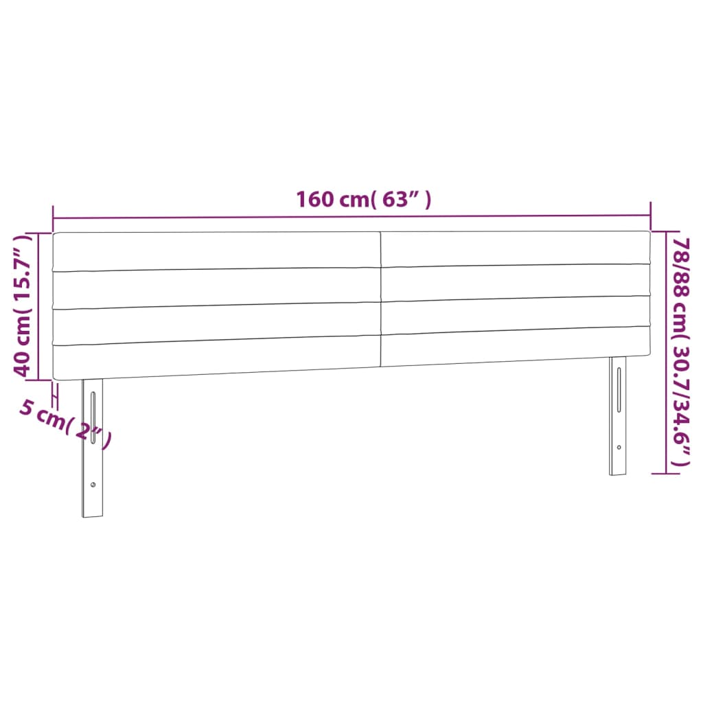 Vidaxl Zagłówek Do Łóżka Z Led, Kremowy, 160X5X78/88 Cm, Tkanina