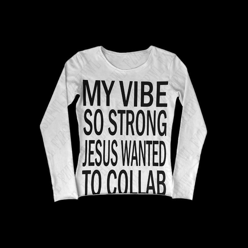 Long sleeved shirt with letter print on both sides in Europe and America