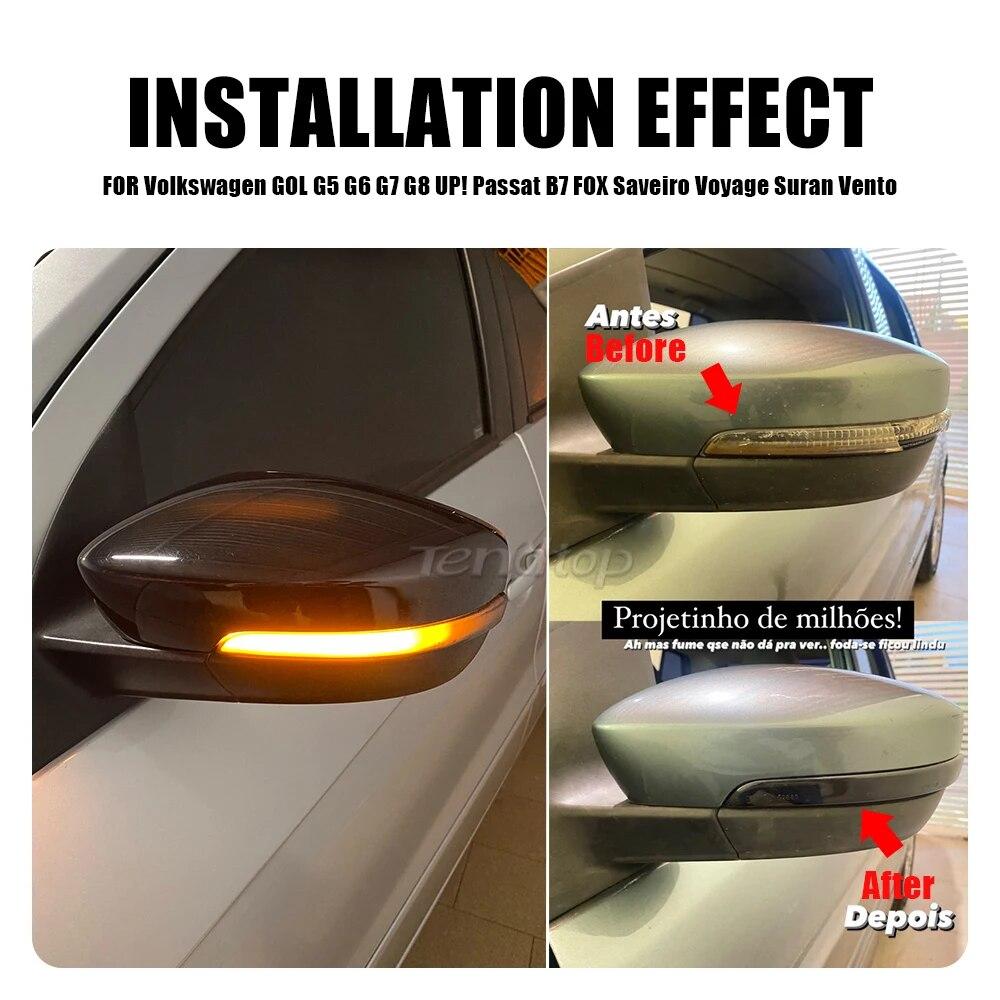 Dynamic Turn Signal Light Arrow Rearview For Volkswagen GOL G6 G7 G8 FOX  POLO Golf 4.5 Vento Voyage Saveiro CrossFox Passat