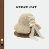Lace bow straw hat women's sun hat summer foldable big brim sun hat seaside vacation beach sun hat