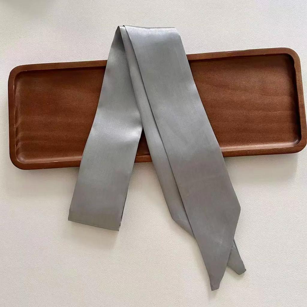 4.5x100cm Long Skinny Hair Scarf Women Imitation Silk Satin Headband Cute Neckerchief Solid Colors Ladies Bag Scarves
