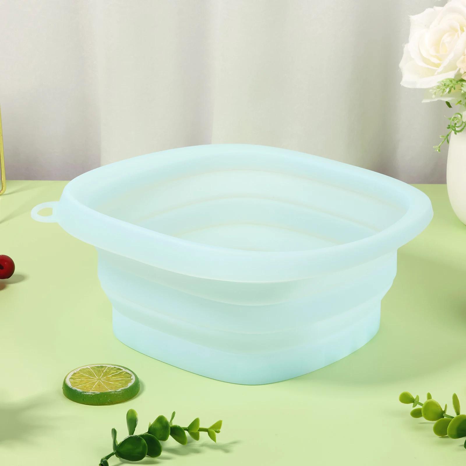 

Foldable Silicone Facial Wash Basin Portable Collapsible Beauty Bowl for SkinCare Hair Washing,Travel Friendly Spa Ice Face bowl синій