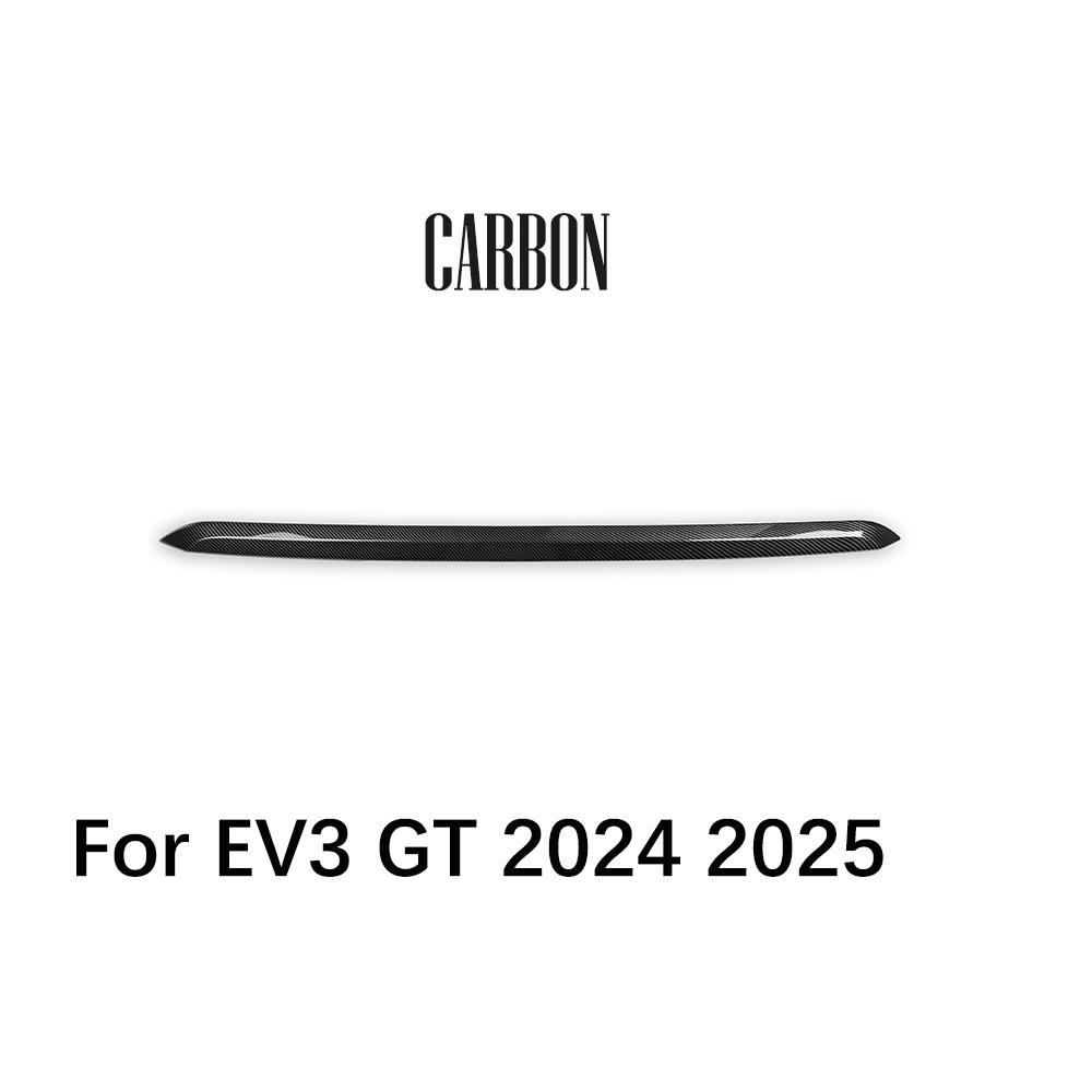 For Kia EV3 2024 2025 Car Exterior Carbon Fiber Piano Black Front Bumper Mesh Decorative Stripes Mouldings LHD RHD