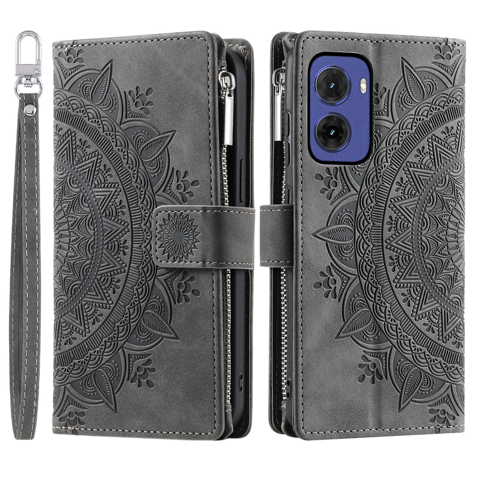 

Style 006 For Motorola Moto G05 4G Wallet Case PU Leather Phone Cover Mandala Flower Pattern D