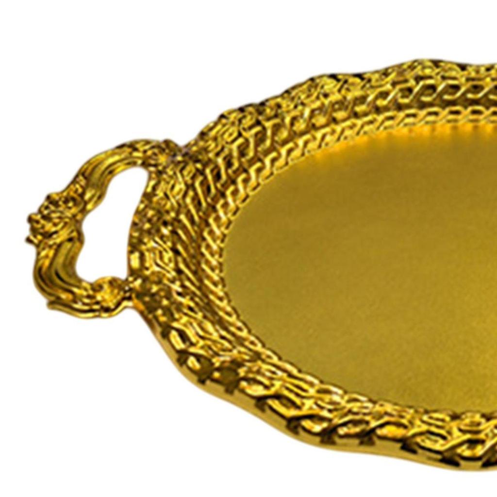 Serving Tray Photo Props European Metal Multipurpose Household Decorative Stylish Fruit Plate for Food Dinner Lunch Fruit Home