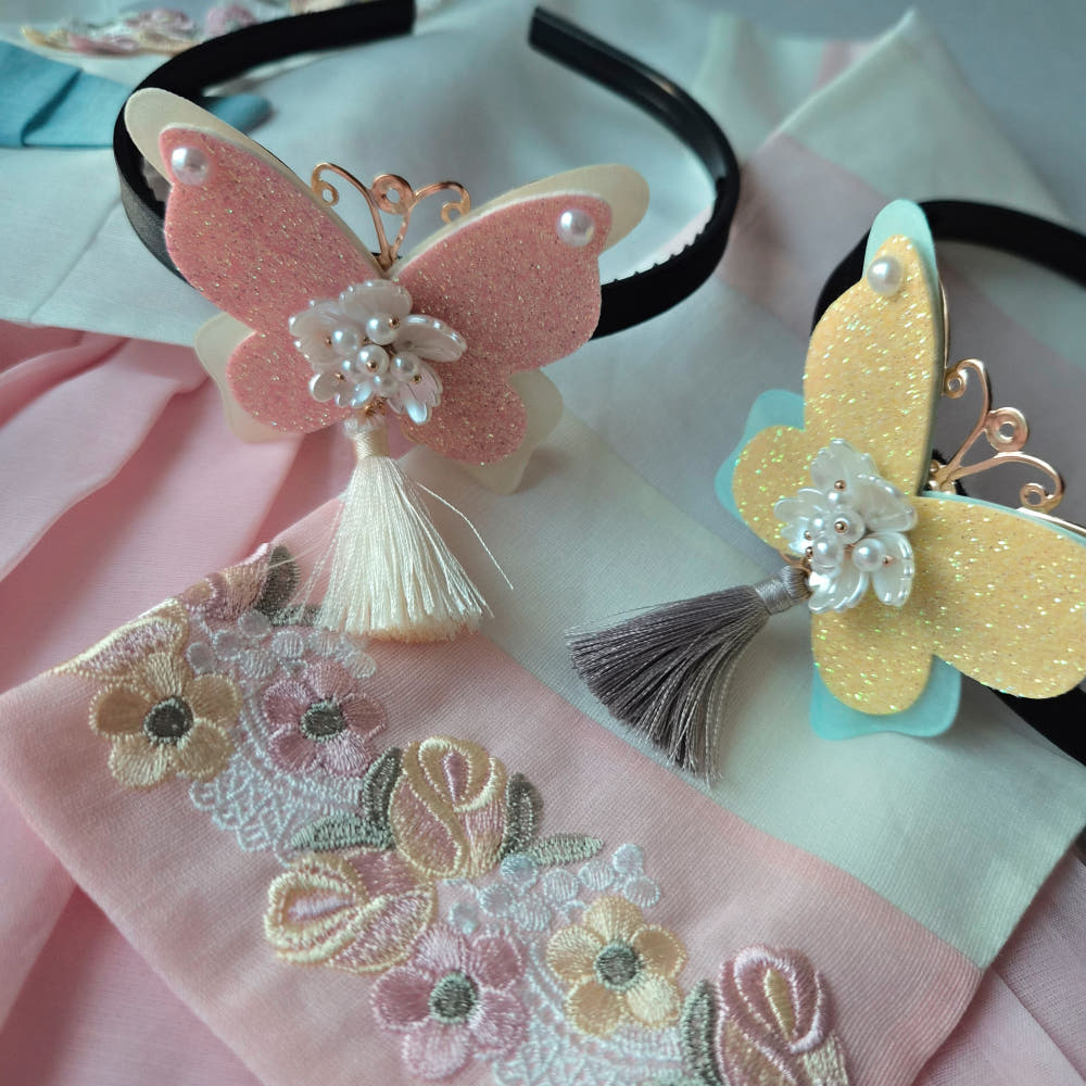 Korean Traditional Butterfly Hanbok Headband (Chuseok Kids Collection)