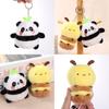 Panda And Bee Plush Keychain For Girls Gift Cute Animal Car Accessory