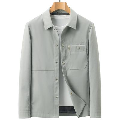 Frühling und Herbst Neue Anti-Falten Herren Revers Arbeitsjacke Dünne Jugend Brusttasche Trendige Jacke Herrenjacke
