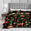 Christmas Tree Blanket with Red Baubles and Gift Box Pattern  Blanket, Suitable for Use In the Bedroom, Living Room, On the Sofa