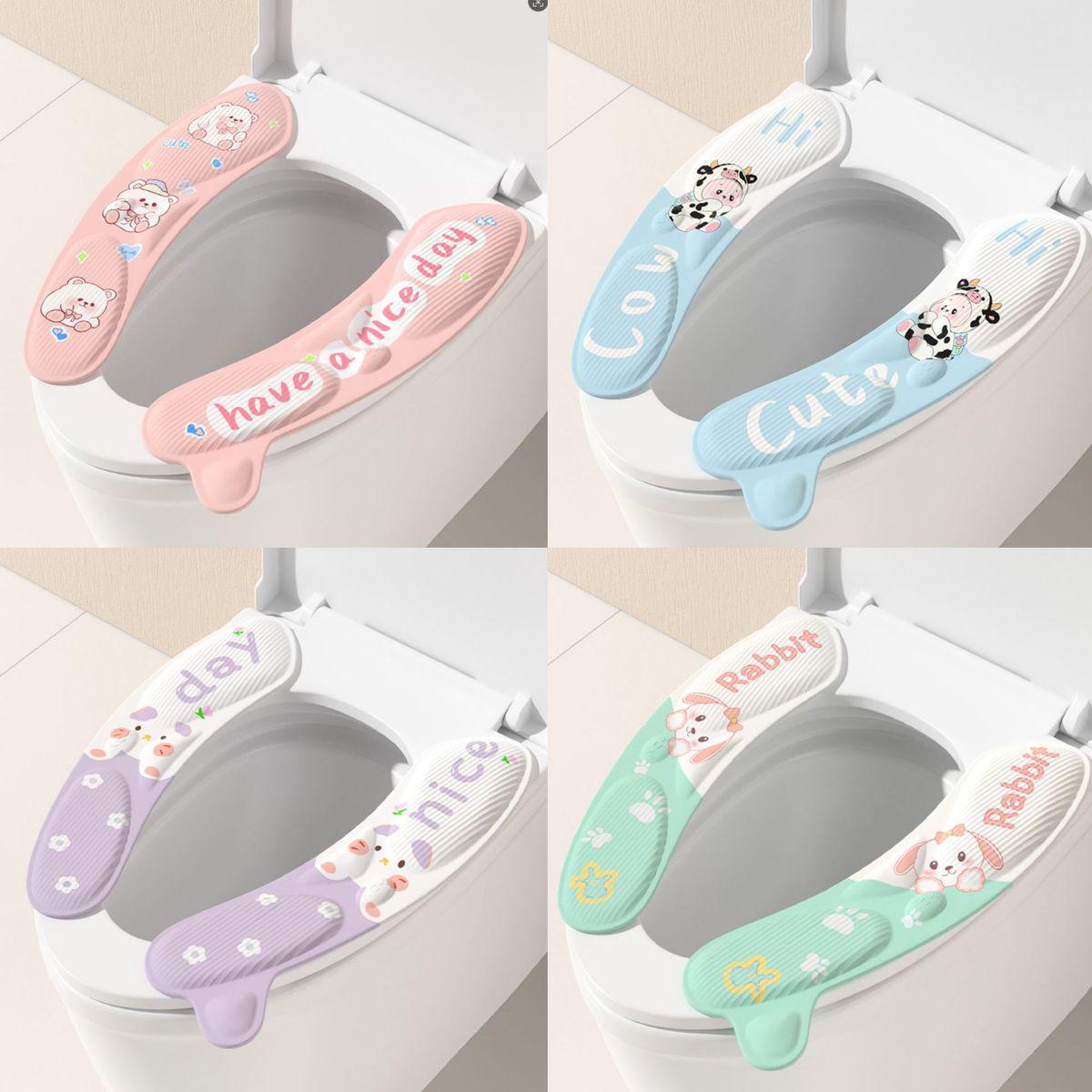 

EVA Waterproof Universal Toilet Seat Cushion with Adhesive - All-Season Use