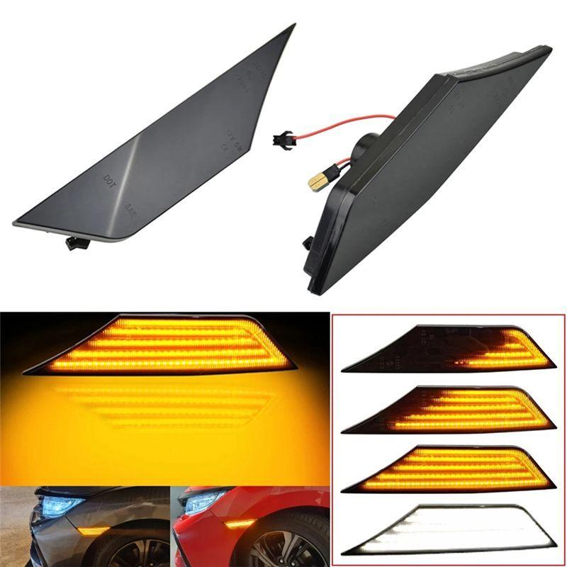 LED Side Marker Light Dynamic Flowing Blinker For Honda Civic 10Th Gen Sedan Coupe Hatchback 16-18