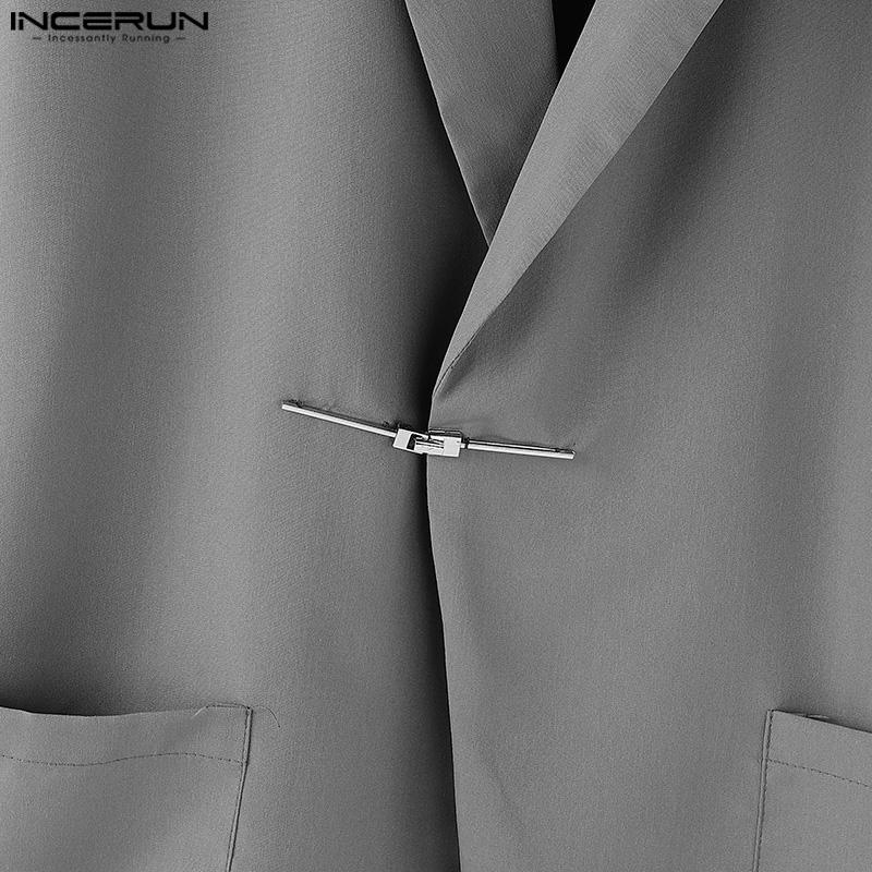 INCERUN Bărbați, cu rever, cu mânecă lungă, cu cusături în față deschise, blazer largi