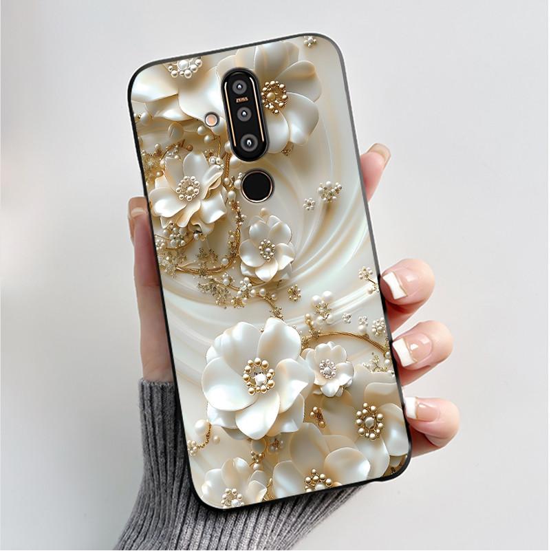 Case For Nokia 8.1 Plus X71 Phone Case Luxury Fashion Butterfly Flowers Black Soft Slim Silicone Cover For Nokia 8.1plus Casing