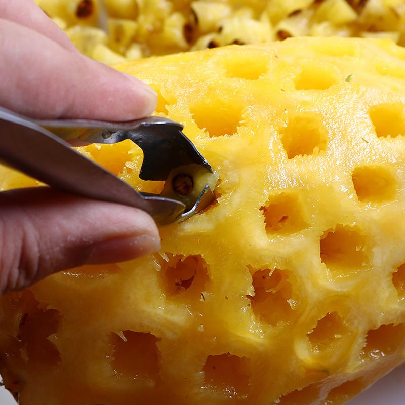 2pcs Stainless Steel Pineapple Clip Eye Peeler,Fruit Peeler Pineapple Corer Slicer Cutter Kitchen Knife Gadgets Pineapple Slicer