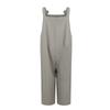 Women's Loose High Waist Pocket Fashion Color Cotton Linen Suspender Jumpsuit