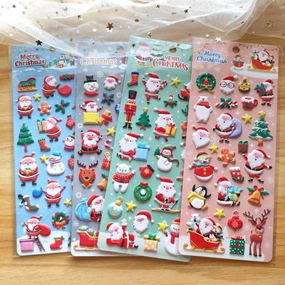 Joyeux Noël Mignon Dessin Animé Père Noël Autocollants Mousse Souple EVA 3D - Décoration DIY pour Journaux Boutique BulingBulingStickers