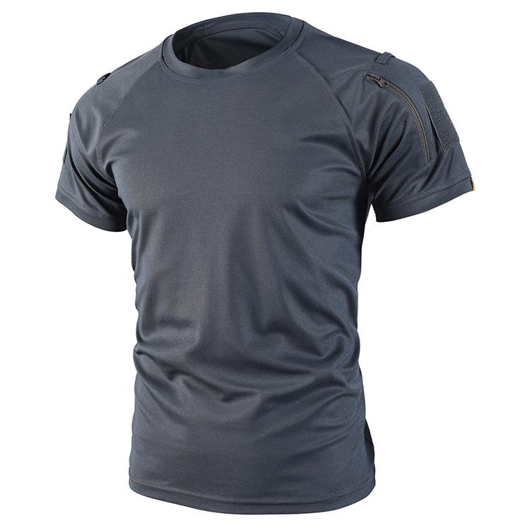 Outdoor Quick-drying Short-sleeved Men s Summer T-shirt Breathable Quick-drying Half-sleeved Quick-drying Breathable Round Neck S серый