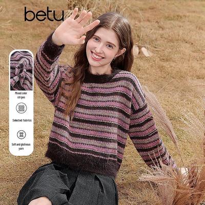 Betu Women's Striped Colorblock Knit Sweater