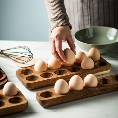 Wooden Egg Storage Box Eggs Tray Home  Rack Multi-Compartment  Holder Kitchen Cooking Refrigerator Keep Tools Fresh