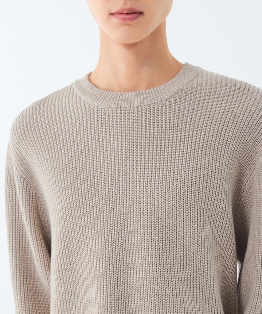 MUSINSA STANDARD Cotton Ribbed Crew Neck Knit [Oatmeal]