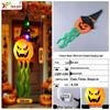 Glowing Halloween LED Wizard Hat and Ghost String Lights for Spooky Decoration