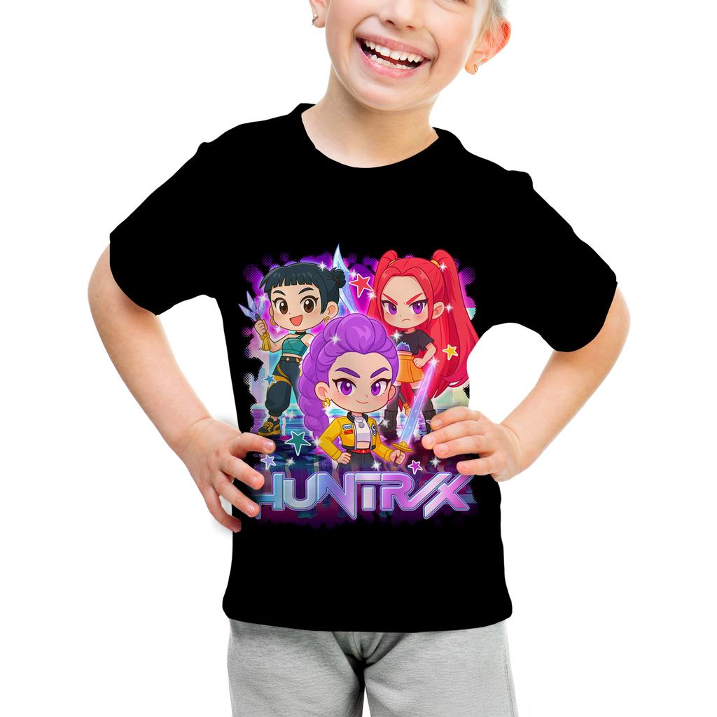 Dämonenjäger Saja Jungen Kinder T-Shirts Baby Mädchen Junge Cartoon Kurzarm Oberteile Anime Fans T-Shirt Kinderkleidung