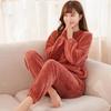 Women Velvet Pajama Sets Fleecing Warm Loose Pollover Long Pants Home Casual Warm 2Pcs Suits Women Winter Flannel Pajamas