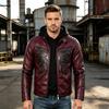 Herren Frühling-Herbst 3D Bestickte Kunstleder Motorradjacke - Europäischer & Amerikanischer Trend
