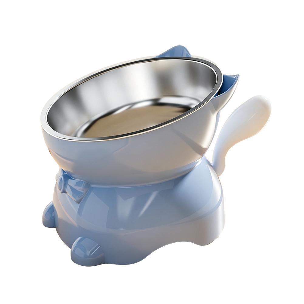 Detachable Stainless Steel Cat Bowl, Raised Tilted Feeder with Anti-Slip Base,High-quality Anti-Tip Food & Water Bowl for Cats