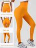 Women's High-Waist Seamless Slim-Fit Peach-Enhancing Fitness Leggings with Separate Waistband for Cycling.