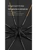 Three-Fold 20-Rib Black Glue Automatic Windproof Sun and Rain Umbrella for Customization