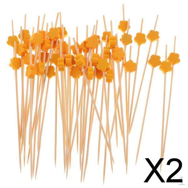 

2x100x Summer Party Drink Cocktail Sticks Stirrer Food Cupcake Picks Orange