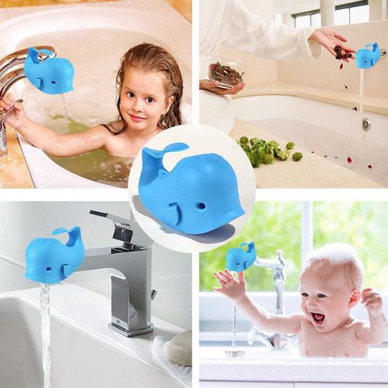 Baby Bathtub Faucet Cover Whale Pattern Anti-collision Cover BPA-Free Silicone Safety Protection Bath Tap Guard