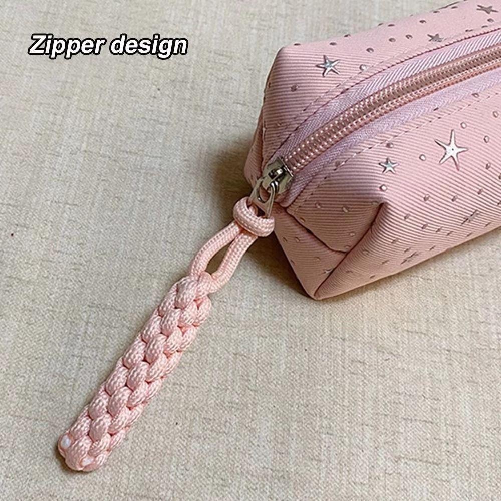 Printed Pencil Storage Bag Canvas Zipper Stationery Pouch Trendy Makeup Bag  Children